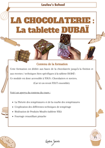 Formation en Ligne : Initiation Chocolaterie TABLETTES DUBAÏ